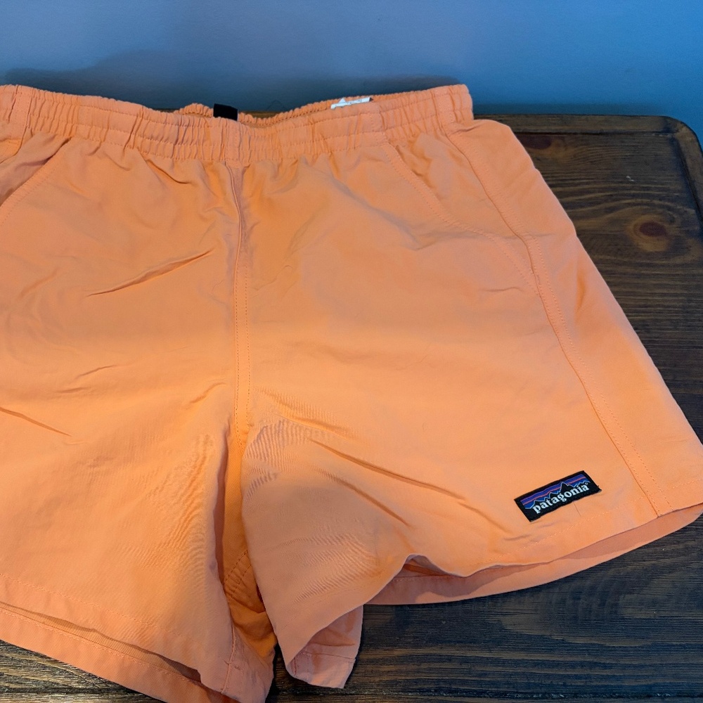 Women’s orange Patagonia baggies shorts